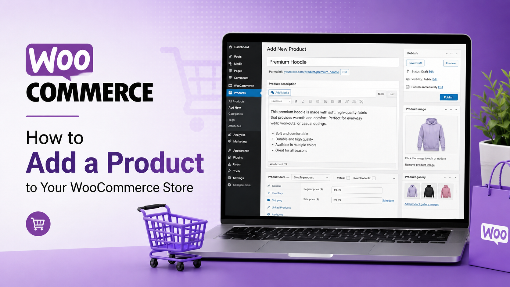 WooCommerce how to add a product