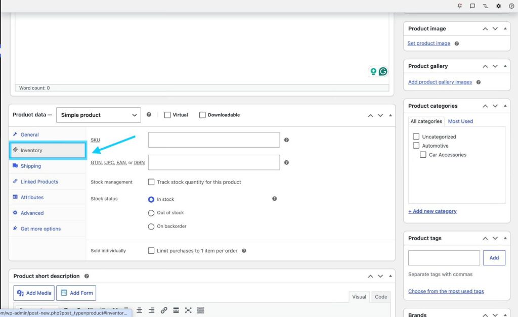 WooCommerce inventory