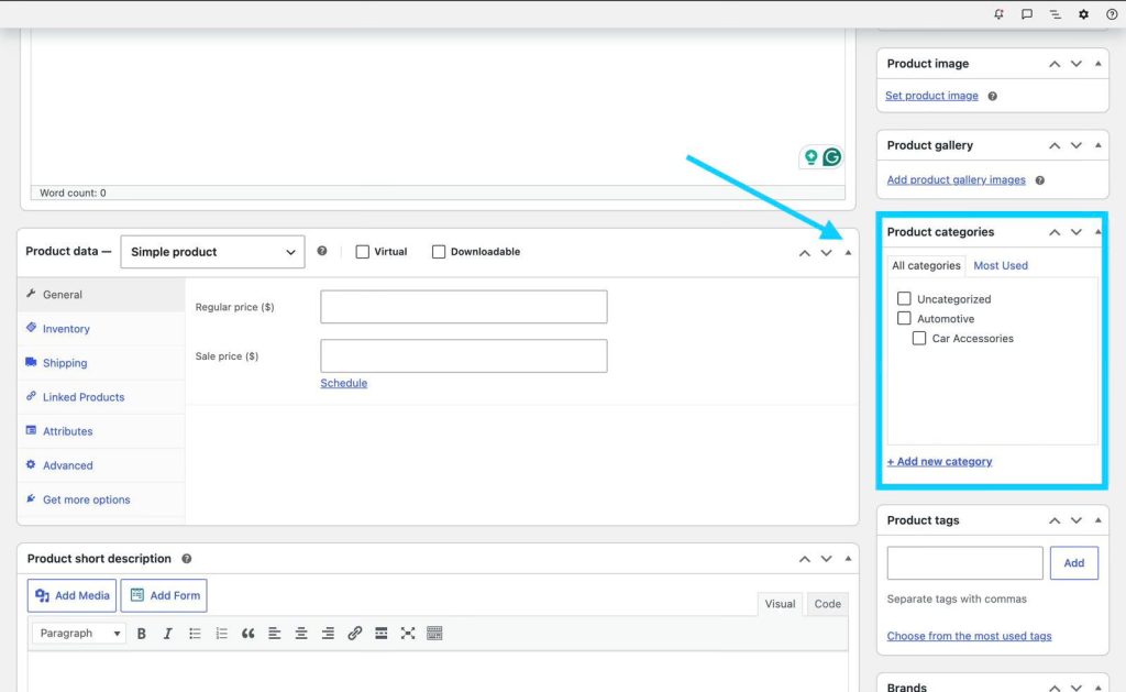 WooCommerce product categories