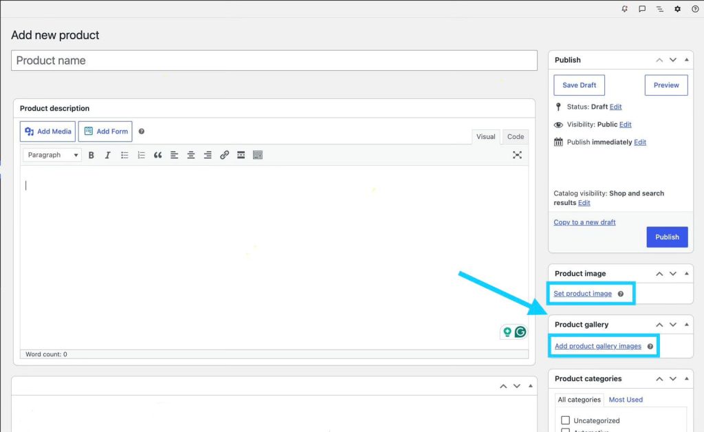 WooCommerce product image and gallery